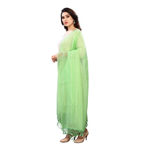 51955934658_973a563150_o_d-1000x1000-1.webp Generic Women's Cotton Silk Strips Printed Dupatta (Parrot Green, Length:2-2.4 mtr)