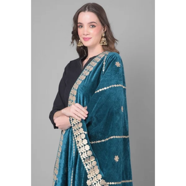 53510138496_cc2a5be5e9_o_d-1000x1000-1.webp Generic Women's Velvet Gotta Patti Dupatta (Teal, Length: 2.25 to 2.50 Mtr)
