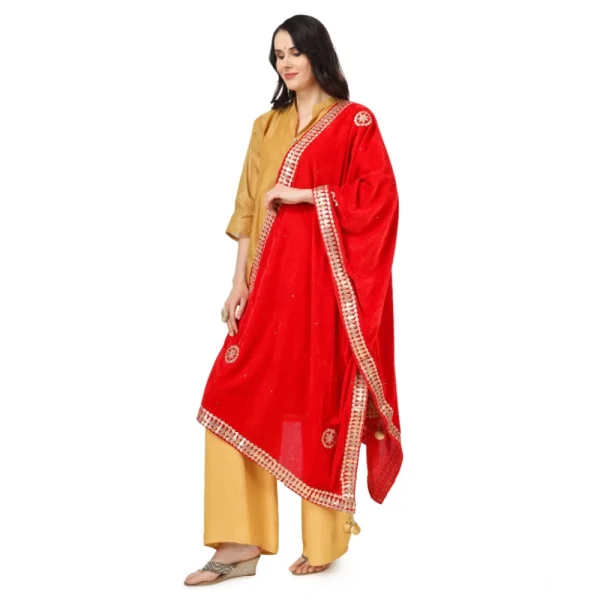 53510300313_b85fb55761_o_d-1000x1000-1.webp Generic Women's Velvet Gotta Patti Dupatta (Red, Length: 2.25 to 2.50 Mtr)