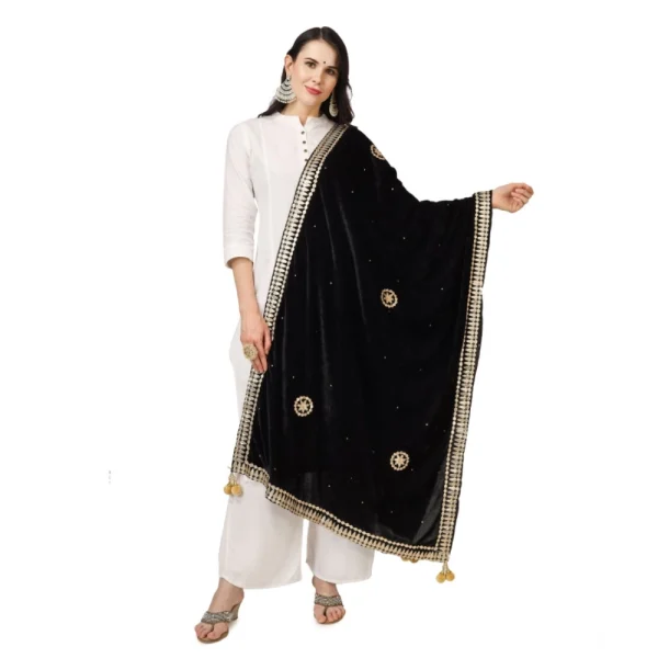 53510300368_50a1983fe9_o_d-1000x1000-1.webp Generic Women's Velvet Gotta Patti Dupatta (Black, Length: 2.25 to 2.50 Mtr)