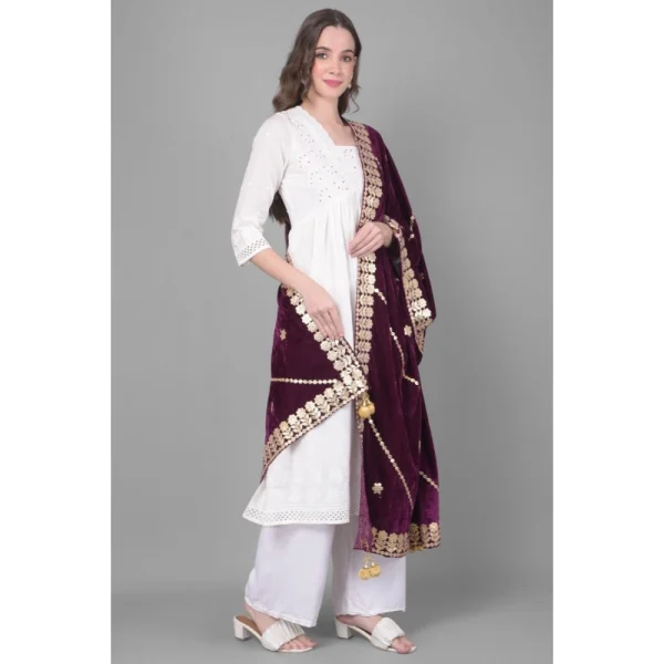 53510305328_9227d68197_o_d-1000x1000-1.webp Generic Women's Velvet Gotta Patti Dupatta (Wine, Length: 2.25 to 2.50 Mtr)