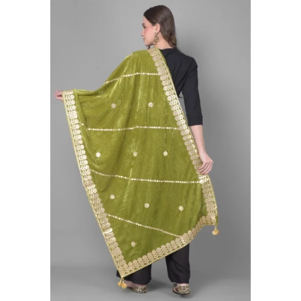 53510457059_989c64e5aa_o_d-1000x1000-1.webp Generic Women's Velvet Gotta Patti Dupatta (Olive, Length: 2.25 to 2.50 Mtr)