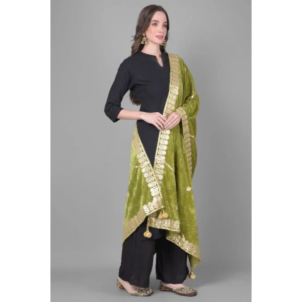 53510457079_b79230f3e8_o_d-1000x1000-1.webp Generic Women's Velvet Gotta Patti Dupatta (Olive, Length: 2.25 to 2.50 Mtr)