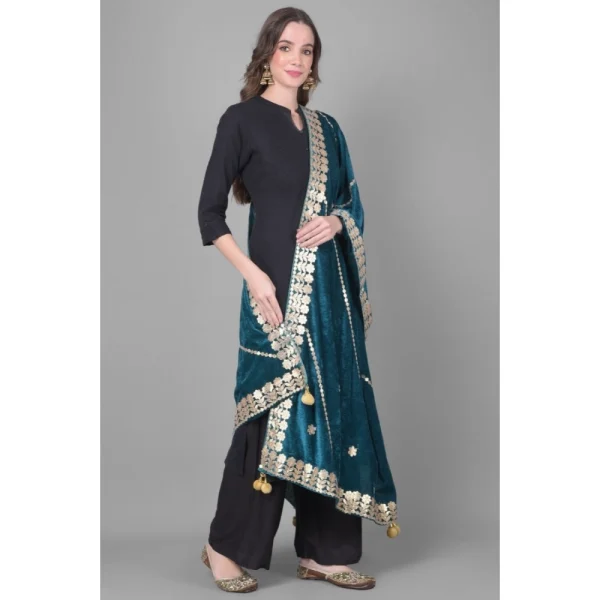 53510458339_21d64e9676_o_d-1000x1000-1.webp Generic Women's Velvet Gotta Patti Dupatta (Teal, Length: 2.25 to 2.50 Mtr)