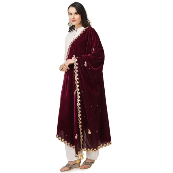 53510562405_1064ceafce_o_d-1000x1000-1.webp Generic Women's Velvet Gotta Patti Dupatta (Purple, Length: 2.25 to 2.50 Mtr)