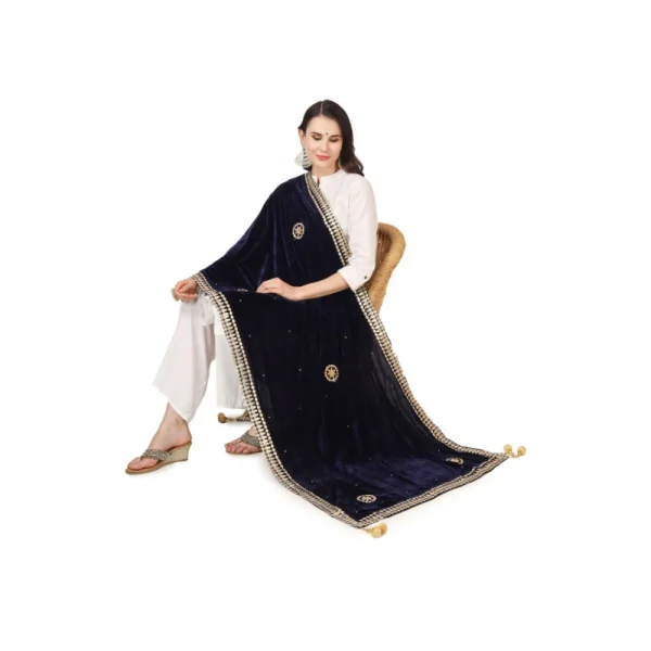 53510563790_827a9f7b3a_o_d-1000x1000-1.webp Generic Women's Velvet Gotta Patti Dupatta (Blue, Length: 2.25 to 2.50 Mtr)