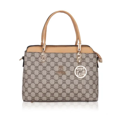 Women’s Faux Leather Printed Handbag (Camel)