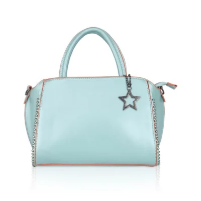 Women’s Faux Leather Metal Beads Handbag (Green)