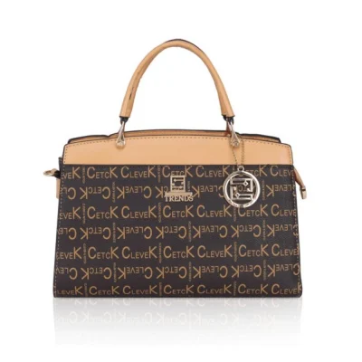 Women’s Faux Leather Printed Handbag (Camel)