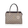 Women's Faux Leather Printed Handbag (Coffee)