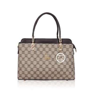 Women’s Faux Leather Printed Handbag (Coffee)