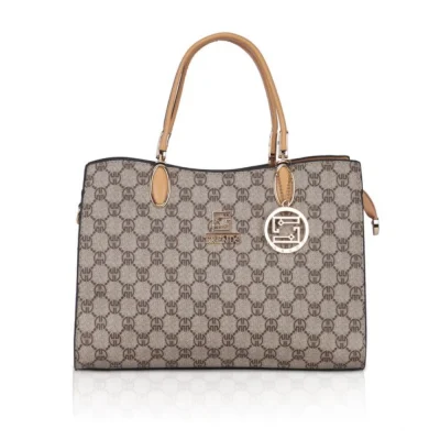 Women’s Faux Leather Printed Handbag (Camel)