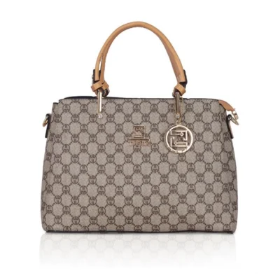 Women’s Faux Leather Printed Handbag (Camel)
