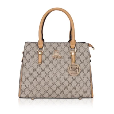 Women’s Faux Leather Printed Handbag (Camel)