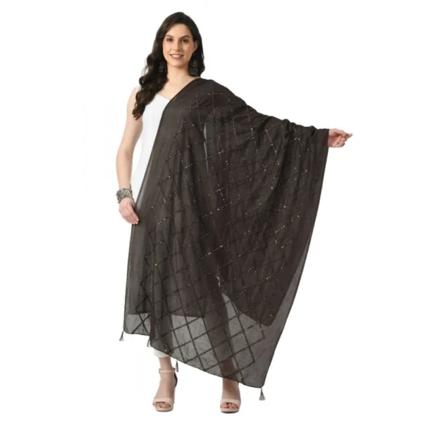 53767414677_8a11e29377_o_d-1000x1000-1.webp Generic Women's Chanderi Self Design Dupatta (Dark Browm, Length: Free Size)