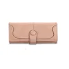 Women's Faux Leather Medium Snap Button Wallet (Khakhi)