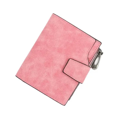 Women’s Vegan Leather Small Zipper Wallet (RoseGlod)
