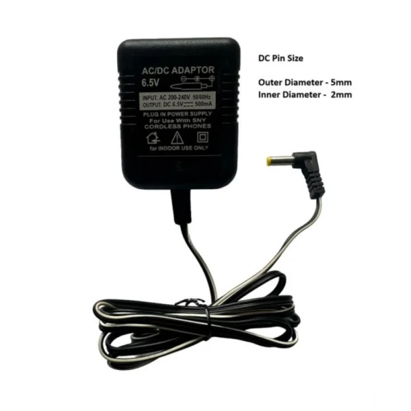 54313951379_99aaf953f9_o_d-1000x1000-1.webp Generic 6.5V 500mA DC Power Adapter Power Supply AC Input 200-240 V for Toys- Cordless Phones- FM Radio- Other Electronic - IT Gadgets (Black)