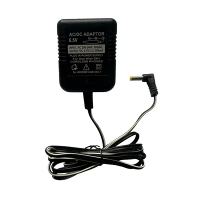 Generic 6.5V 500mA DC Power Adapter Power Supply AC Input 200-240 V for Toys- Cordless Phones- FM Radio- Other Electronic – IT Gadgets (Black)
