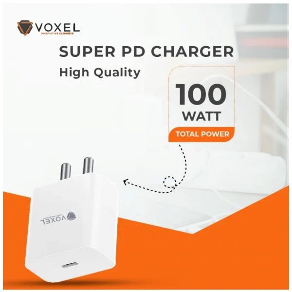 54343242230_d4a71f5156_o_d-1000x1000-1.webp Generic VOXEL 100 Watt ' C ' Port PD Fast Charger AB Plastic (White)