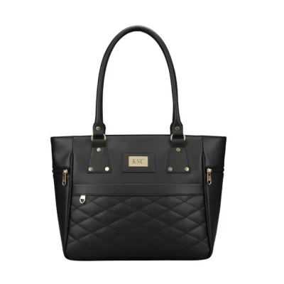 Women’s PU Leather Solid Shoulder Zipper Handbag (Black)